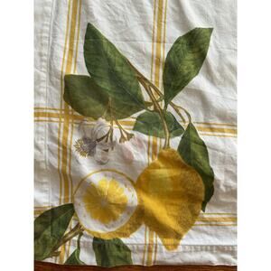 Williams-Sonoma MEYER LEMON tablecloth 70x100 vintage botanical summer bloom
